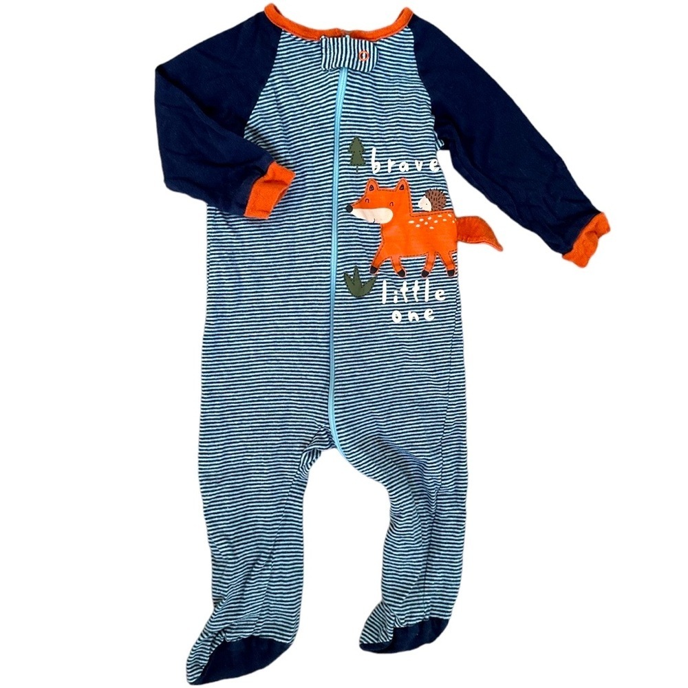 Gerber Fox Sleep and Play Zip Footies Baby Boy 3-6M